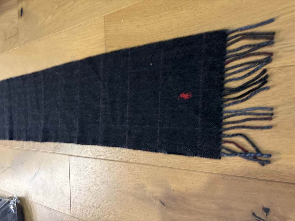 Polo Ralph Lauren Plaid Wool Blend Scarf Made in Italy 60" x 10" - Picture 5 of 7